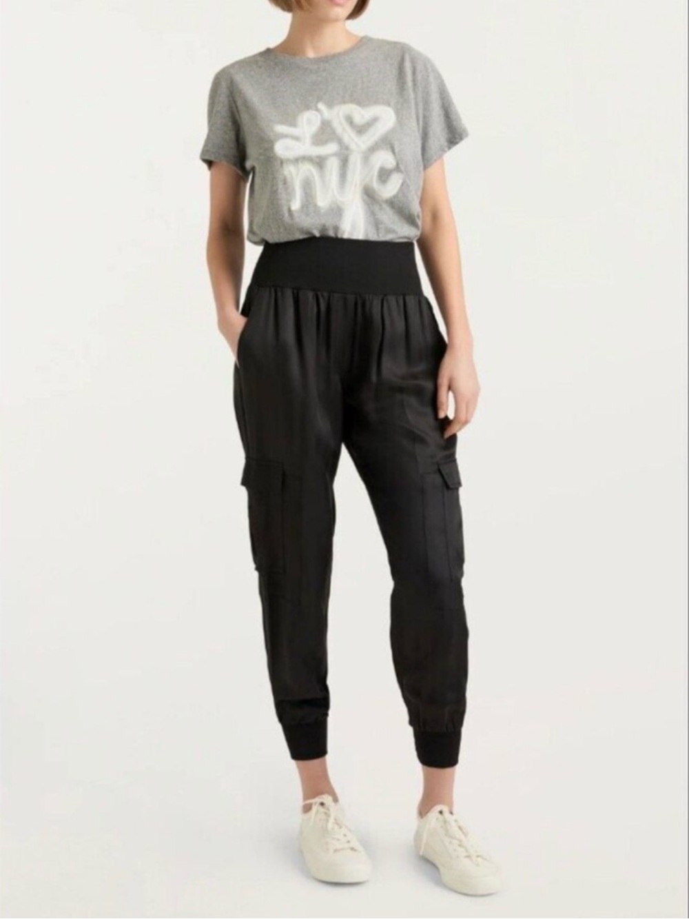 Cinq a Sept Jogger Womens L Tous Les Jours Giles Pant Black Modern Quiet Luxury